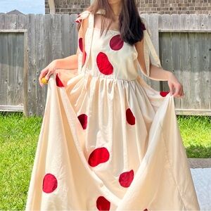 Handmade Aphrodite Rose Petal Appliqué Dress SKU 05273